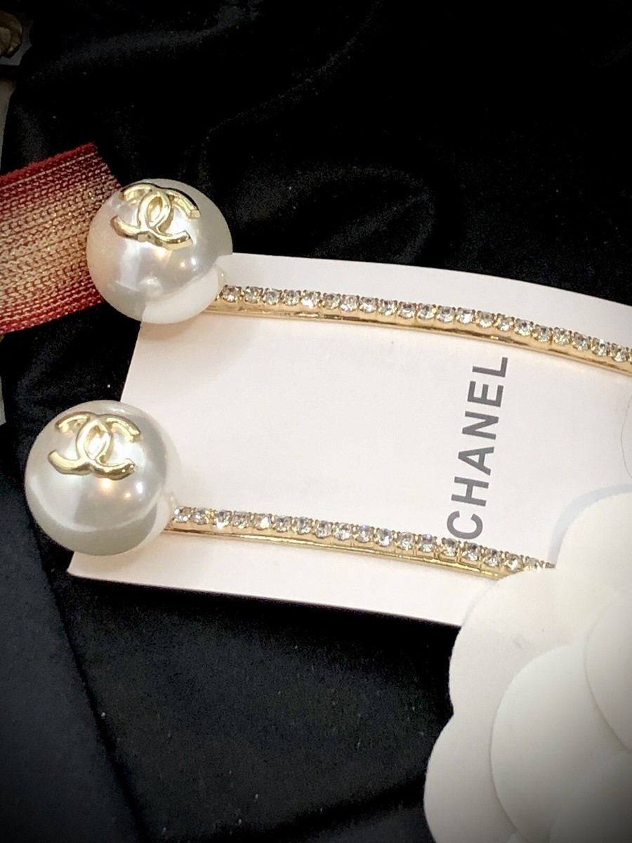 CHANEL Faux Pearl & Strass Hair Pins • Gold or Silver CHANEL Faux Pearl & Strass Hair Pins • Gold or Silver