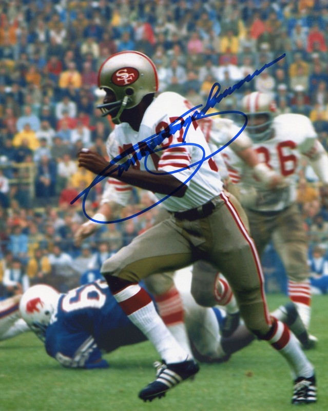 JIMMY JOHNSON San Francisco 49ers HOF signed photo in action vs Buffalo COA