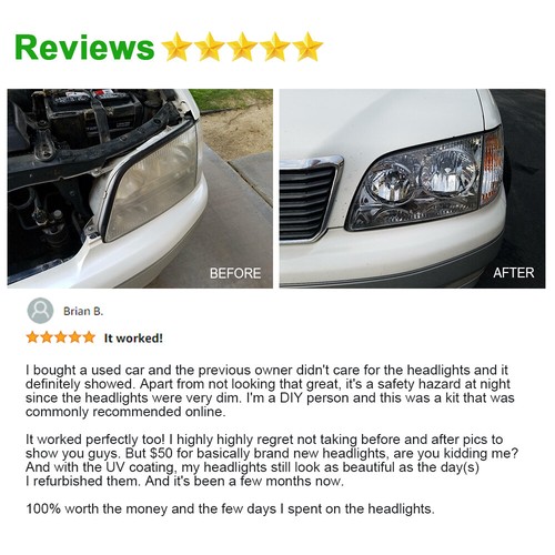Car Headlight Restoration Kit Headlight Cleaning Polish Repair Liquid Set 300g - Picture 11 of 17