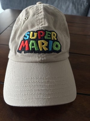 Super Mario Nintendo Baseball Cap Mens One Size Tan Beige Pop Culture Strapback