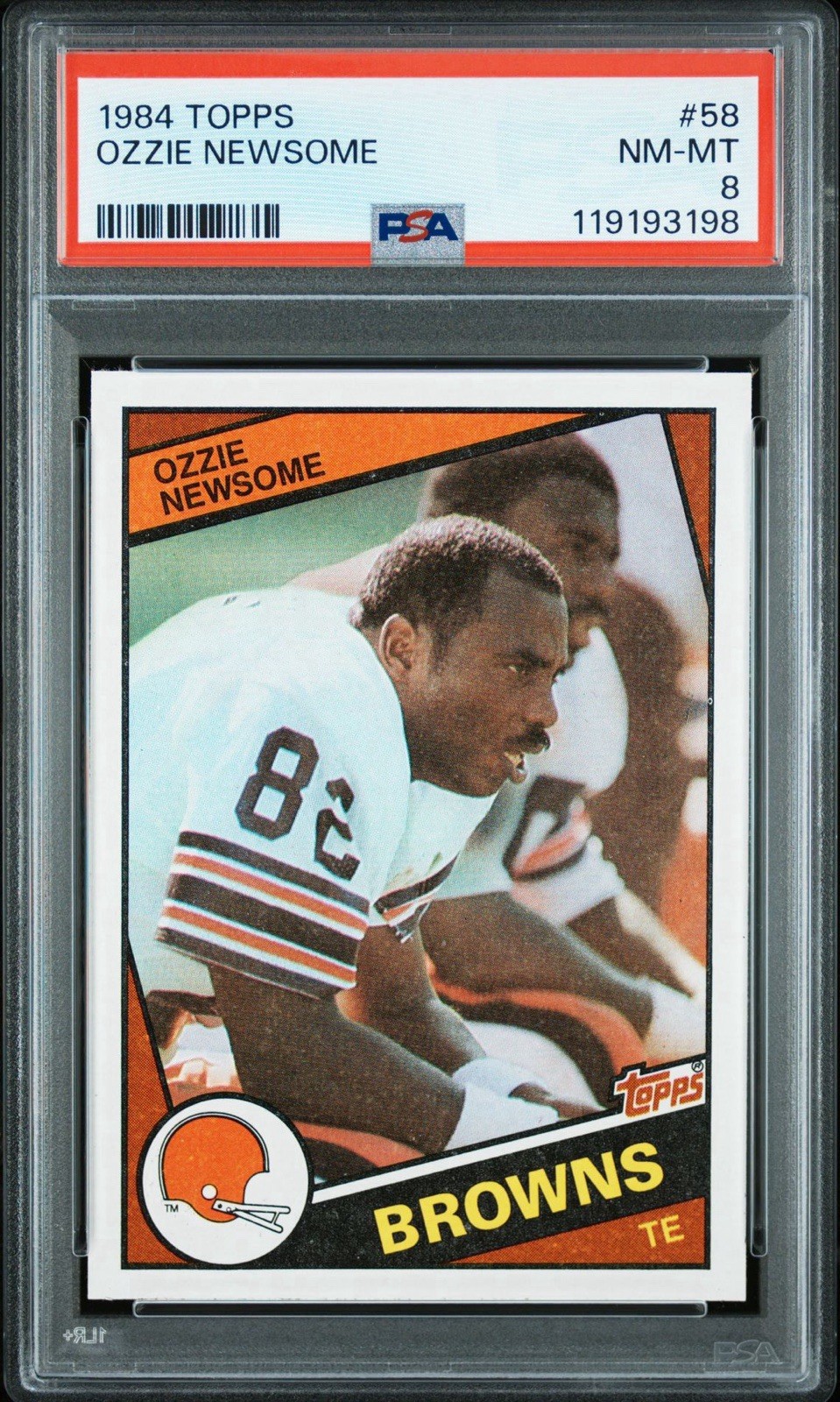 1984 Topps Ozzie Newsome #58 PSA 8 NM-MT Cleveland Browns POP 24
