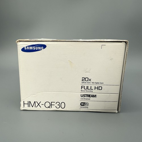 Videocamera Samsung HMX-QF30 Full HD 20x zoom ottico WiFi Connect UStream IMBALLO ORIGINALE - Foto 4 di 6