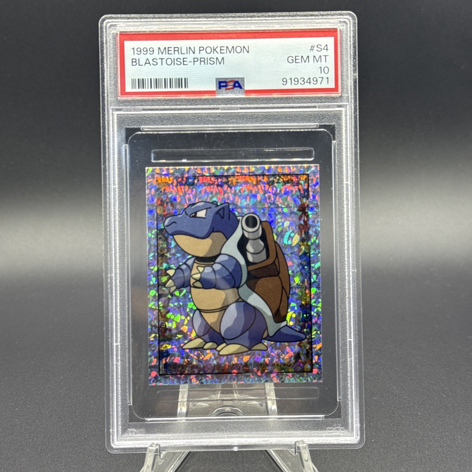 Pokemon Merlin Sticker Series 1 Blastoise Prism #S4 1999 PSA 10