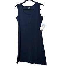 NEW KAVU Womens Tank Dress Sz Small Black Sleeveless Logo AthleticSporty
