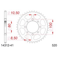 Zahnrad Afam Stahl P520 - Z41 (DIS.14312) Suzuki 250 Gn 82/98