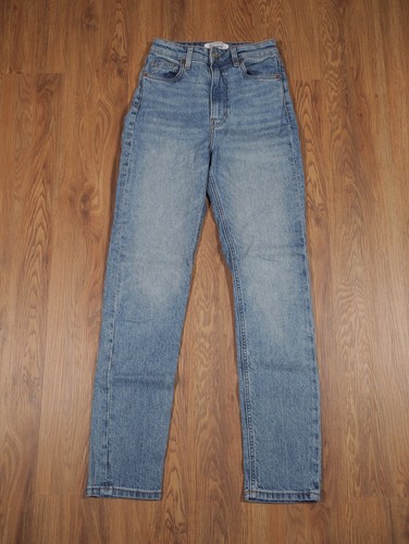 Reformation Liza Ultra High-Rise Straight Jeans Womens 23 Light Wash Blue Denim