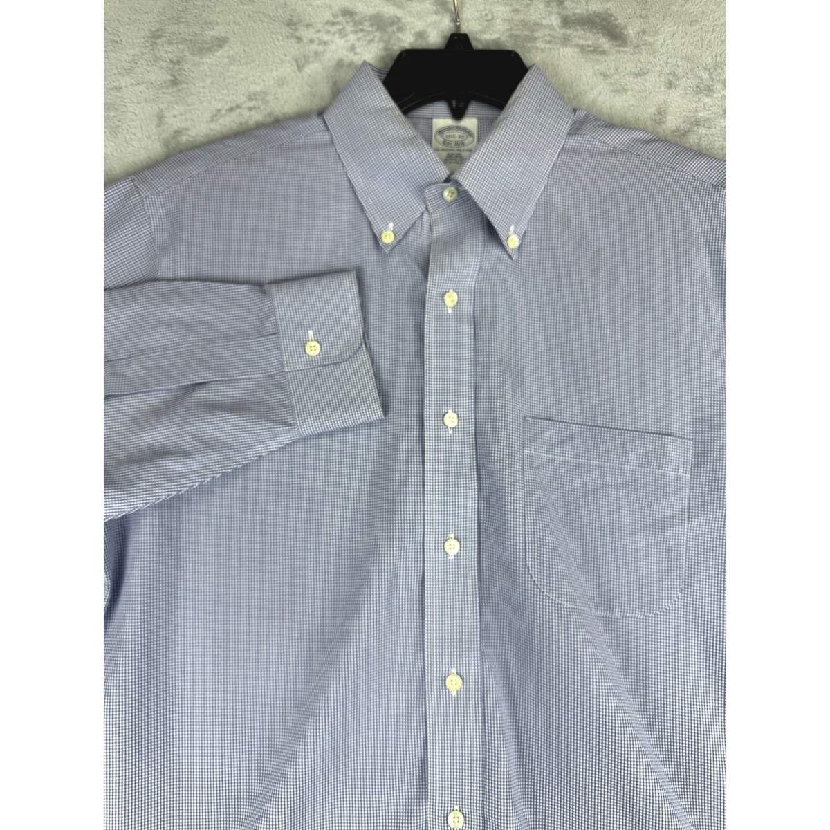 Brooks Brothers Mens 15.5-32 Dress Shirt Blue Slim Fit Non-Iron Supima Cotton Brooks Brothers Mens 15.5-32 Dress Shirt Blue Slim Fit Non-Iron Supima Cotton