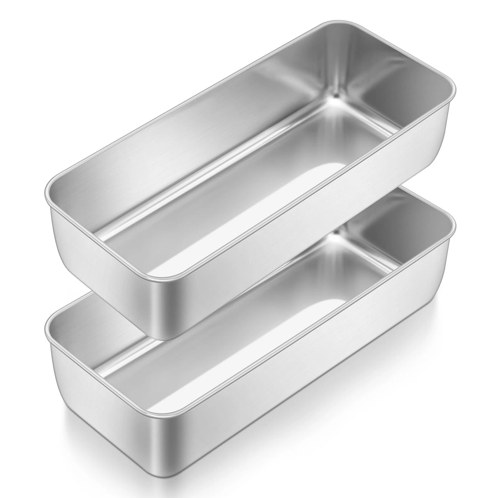 Loaf Pan, 12 x 5 Inch Stainless Steel Loaf Pans for Baking Bread, 2 Pack Larg...