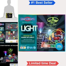 Light Electronics Kit 175 STEM Projects 55 Parts Color Manual For Kids 8 Plus