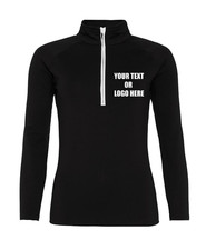 Personalised Custom Printed Just Cool AWDis Women's Cool ½ Zip Sweatshirt Top