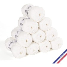 10 pelotes de laine - Blanc - 100% coton bio - 3mm - Tricot et crochet - Bergère