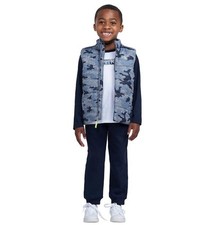Calvin Klein Jeans Youth Boy's 3 Piece Vest Outfit Set Navy Camo, 3T 
