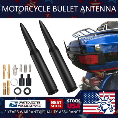 Motorcycle 5.3inch Bullet Antenna Mast Radio Am/Fm Fits For Harley Davidson