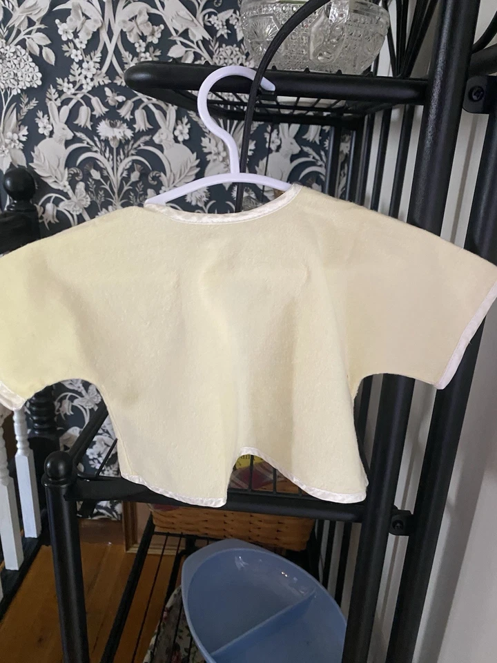 Винтажный ручной вышитый Baby кардиган желтый 1950-х ручной работы куртка для младенцев - Изображение 4 из 4