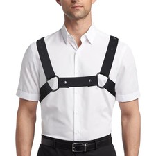 Adjustable Neoprene Harness Men Body Chest Belt Buckles Clubwear Costume