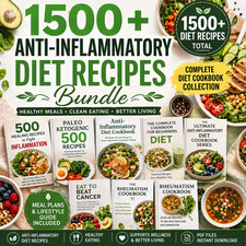 1500+ Recetas de dieta antiinflamatoria Libro de cocina Plan de comidas Alimentación saludable
