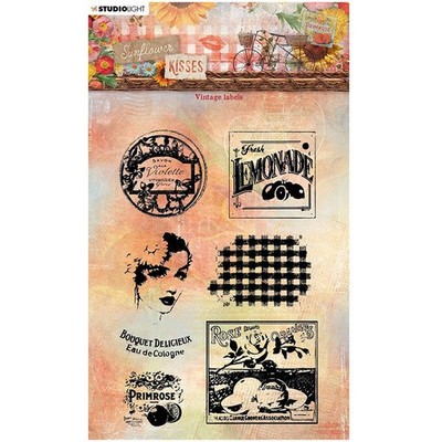 STUDIO LIGHT - Transparent Stempel Motivstempel Clear Stamp - Vintage labels 