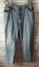 Abercrombie  Fitch Sz 33 16 Jeans Women's The Dad High Rise Button Fly Blue 417