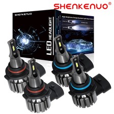 9005 9006 LED Headlights Kit Combo Bulbs 6500K High Low Beam Super White Bright