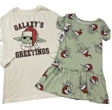 Disney Star Wars Mandalorian Grogu Baby Yoda Girls Xmas Dresses Set 2 XS 4/5