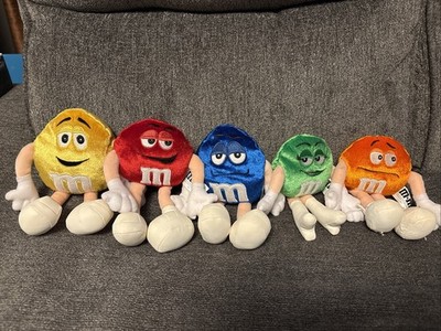 M&M Plush Set Of 5 Characters Red /Yellow/Green Blue/Orange 8 Inch