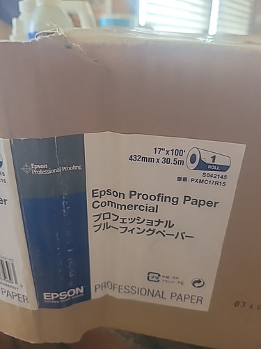 Epson Standard Proofing Paper 17" X 100' Made Germany. Free ShipUS 48 States.