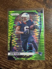 JAVON BAKER ROOKIE PATRIOTS  2024 PANINI PRIZM FOOTBALL GREEN PULSAR