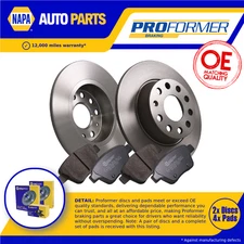 2x Solid Brake Discs and Pads fits SKODA SUPERB Mk2 1.9D Rear 08 to 10 272mm Set