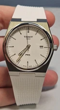 Tissot PRX 40MM Quartz White Dial Rubber Men's Watch T1374101701100- New, No Box