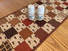 Quilted Table Runner Handmade 13x40 Autumn Fall Patchwork Topper Mat Centerpiece