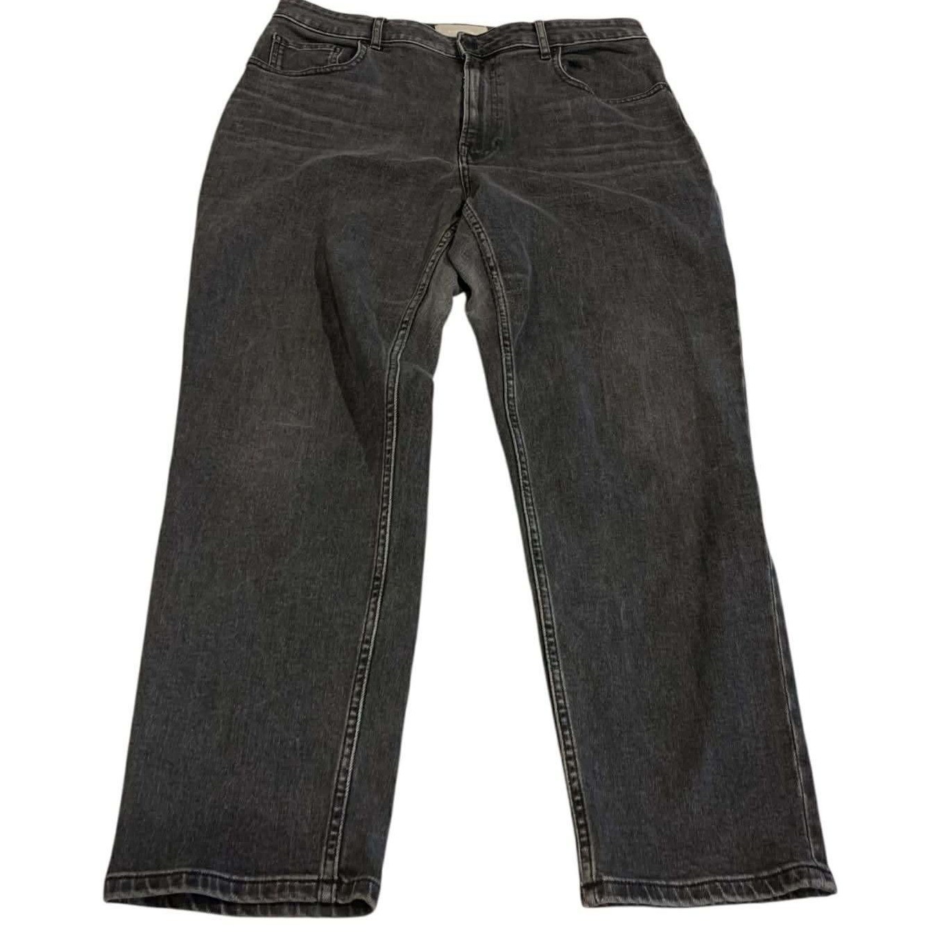 Everlane The Curvy Cheeky High Rise Straight Leg Jean Washed Black Womens 32