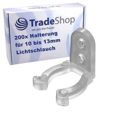 200x Befestigungs-Clip für 10-13mm LED-Lichtschlauch/Kette Halterung Befestigung