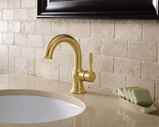 Delta Roe Brushed Gold Bathroom Faucet 1 Hole, Brushed Gold 15985LF-GB