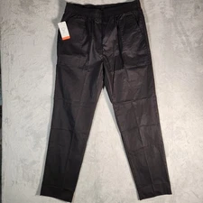 Happy Chef Pants Large Black Baggy Restaurant Cook Kitchen Work Style HC10 NWT