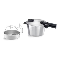 Autocuiseur Fissler Vitaquick Premium 4,8 Q avec insert pour cuiseur vapeur i...
