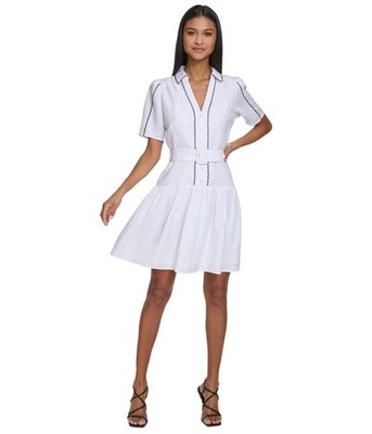 Karl Lagerfeld Womens Linen Blend Shirt Dress
