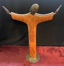 Karl Hagenauer Wein, Jesus Christ, Wood & Bronze- Marked, 9.5" Tall Statue