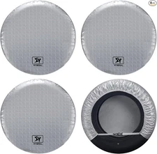 RV Tire Covers Set of 4, Waterproof Anti-UV Snow Sun Rain Wheel-XL(33''-35'')