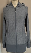 Lululemon Daily Practice Jacket 6 Gray Hooded Full Zip Hiking Studio Hood 