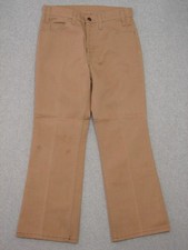 LH11435 1977  LEVI'S  517 STA-PREST PIQUE CORD PANTS 31x30 msr 30"x28" BROWN
