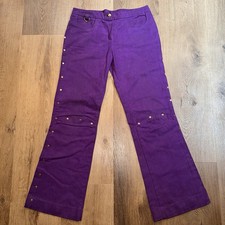 Vintage Bell Bottom Pants Womens 31 x 31 Purple Studded Disco Rockabilly 60s 70s