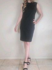 Anne Klein Black Zip Up Classy Office Proffesional Work Dress W/Pockets Size 2
