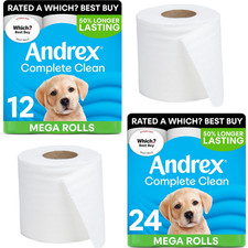 Image of Andrex Classic Complete Clean Mega Toilet Tissues Rolls Mega XL Roll