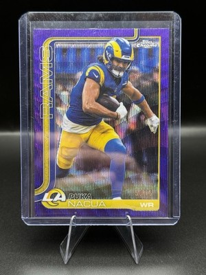 2025 Topps Chrome - Puka Nacua #166 Purple Wave Refractor /75 - LA Rams