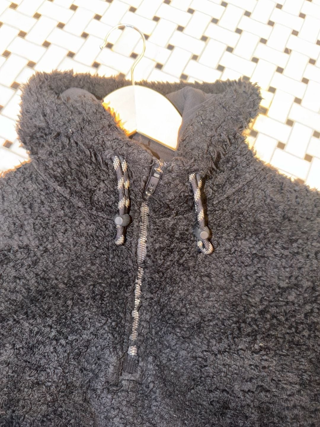 Lululemon Black Sherpa Fleece Half-Zip Pullover Hoodie best for small, photo 3
