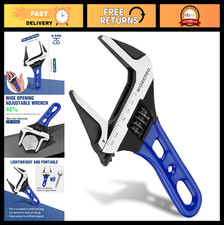 6-Inch Stubby Adjustable Wrench, Extra Wide Jaw, Metric/SAE, Cr-V Steel, Compact