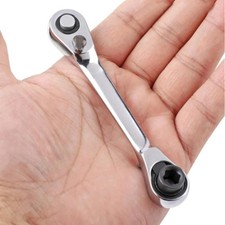 Ratchet Wrench - 1/4 Square Socket & 1/4 Hex Screwdriver Bits - Multi Purpose