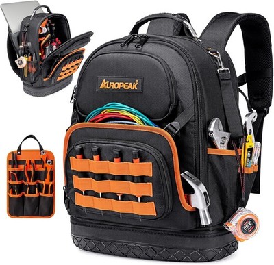 96-Pocket Hvac Tool Backpack Heavy Duty, Electrician Tool Bag Backpack for Me...