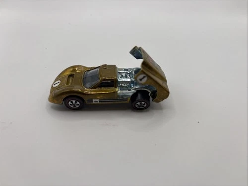 Hot Wheels Redline 1968 Original 16 Ford J-Car Gold, US Version,