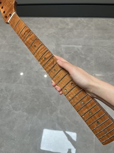 NEW Stainless steel gloss 22frets DIY Roasted Flame Maple electric guitar neck